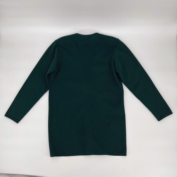 Vintage Nordstrom Preview Merino Wool Cardigan Small Green Button Long V Neck - Picture 2 of 11